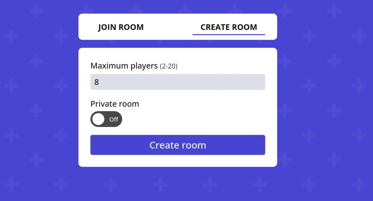 chaos cards create room screen