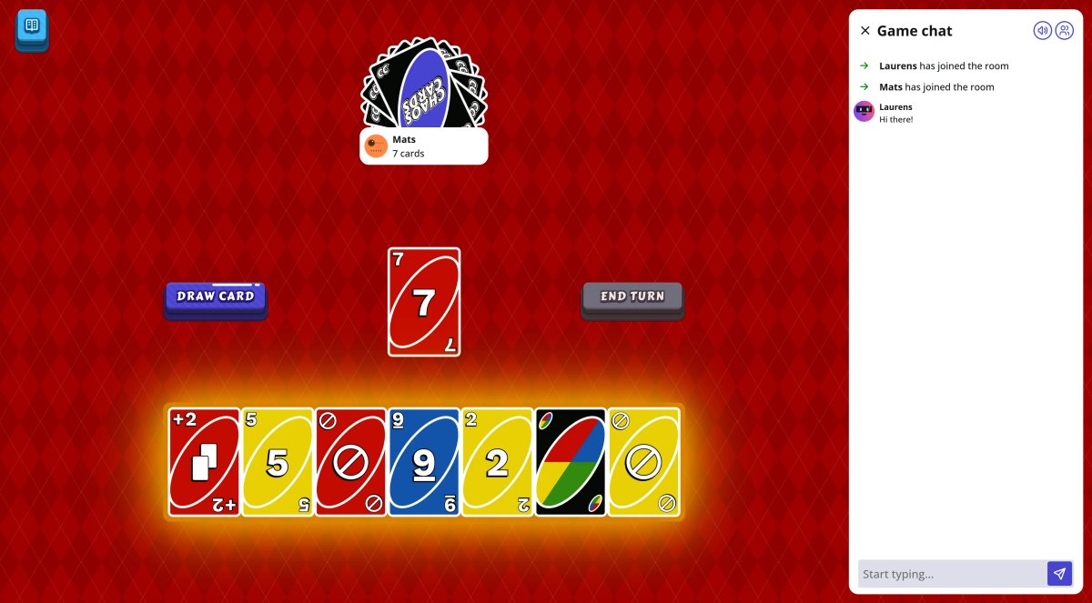 chaos cards playing screen
