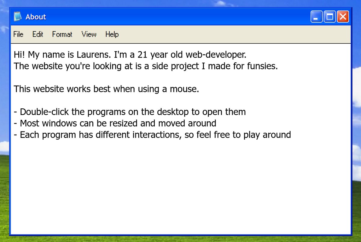 notepad application with a small introduction to the website's controls