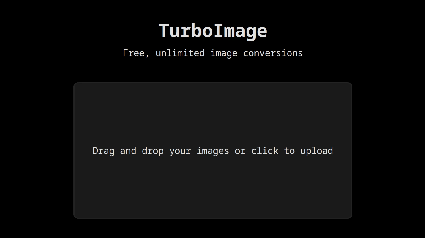 turbo image start screen